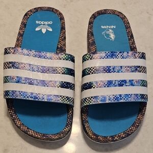 Adidas Multicolor and White Slide Sandals
